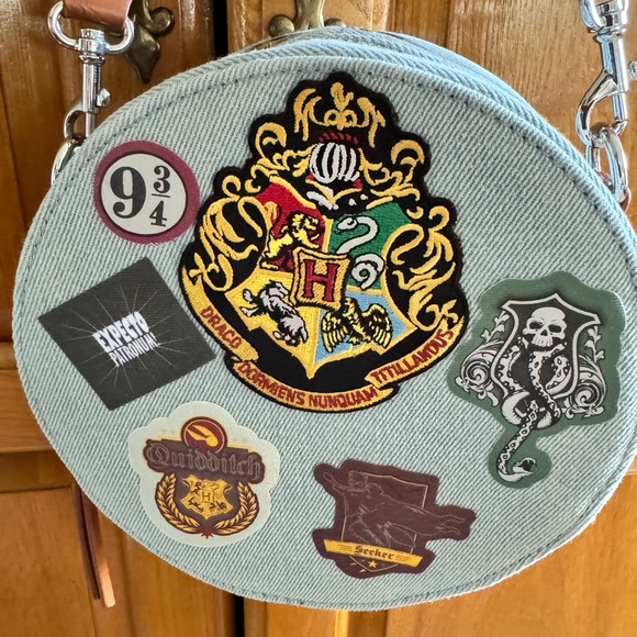 Round Denim Canteen Crossbody, DIY w/Iron-On Transfers from Harry Potter, NWOT. - Picture 3 of 11
